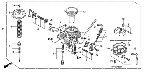 Motorrad Teile für Honda CBR-125-RW6 (ED) / E-18 VERGASER