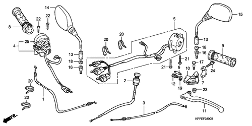  Handle Lever/ Switch/ Cable (cbr125r/ Rs/ Rw5/ Rw6/ Rw8)