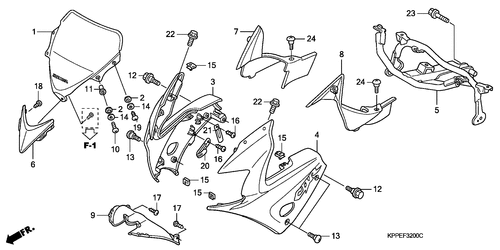 Motorrad Teile für Honda CBR-125-R4 (ED) / F-32 OBERER WINDLAUF (CBR125R /RS/RW5/RW6/RW8)