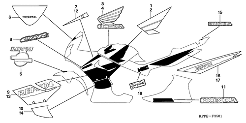  Marke/ Streifen (cbr125rs)