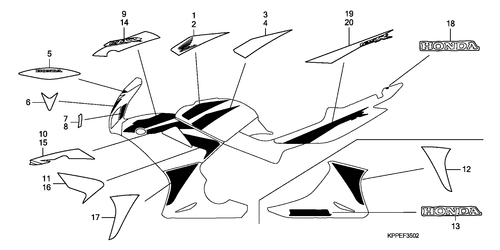  Marchio/ Striscia (cbr125rw7/ Rw9/ Rwa)