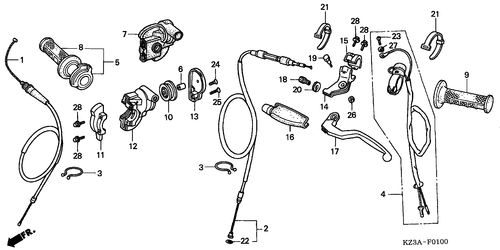  Hebelgriff/ Schalter/ Kabel (cr250r2,3)
