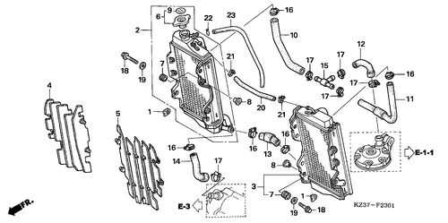  Kuehler (cr250r5-7)