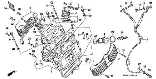  Zylinderkopf (vorne) (vt1100cs/ Ct)