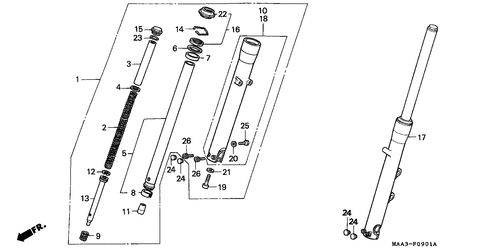  Fourchette Avant (vt1100c2)