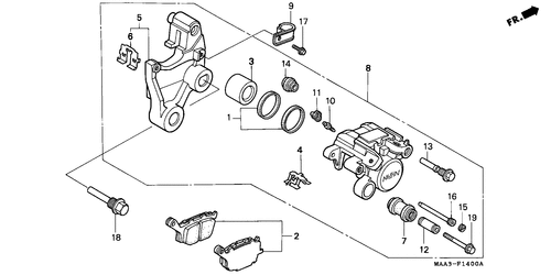  Rear Brake Caliper (vt1100c2)