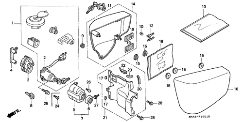  Side Cover/ Key Set (vt1100c2)