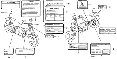  Warnetikett (vt1100c)