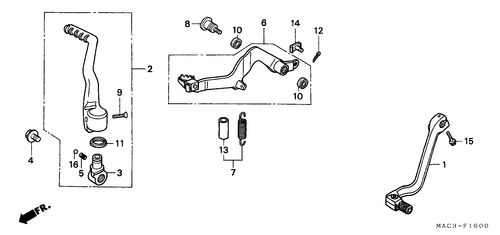  Schaltpedal/ Bremspedal/ Kickstarter-arm