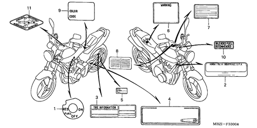  Etiquette De Precautions (cb600f2/ F3/ 4/ 5/ 6)