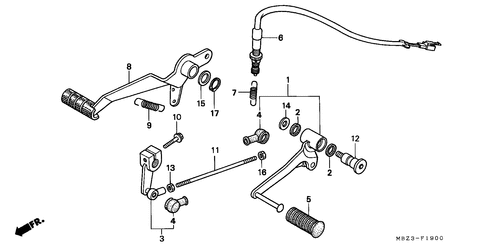  Bremspedal/  Schaltpedal