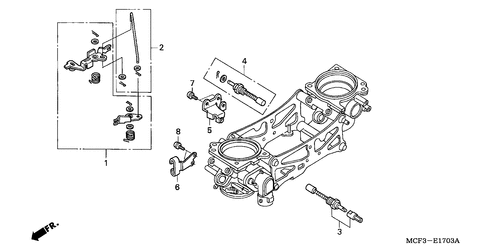  Throttle Body (component P Arts)(vtr1000sp2/ 3/ 4/ 5/ 6)