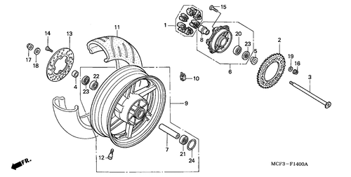  Roue Arriere (vtr1000spy/ 1)
