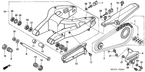  Swingarm (vtr1000sp2/ 3/ 4/  5/ 6)