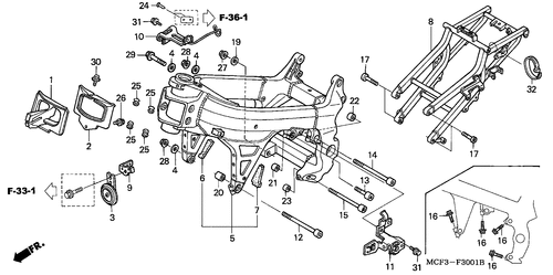  Frame Body (vtr1000sp2/ 3/  4/ 5/ 6)