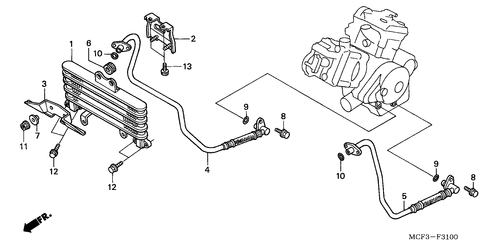  Refroidisseur D'huile (vtr1000spy/ 1)
