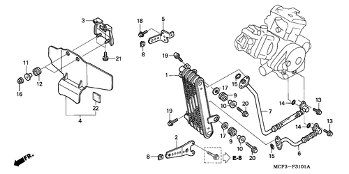  Oil Cooler (vtr1000sp2/ 3/  4/ 5/ 6)