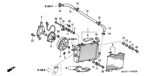  Radiator (links) (vtr1000sp2 / 3/ 4/ 5/ 6)