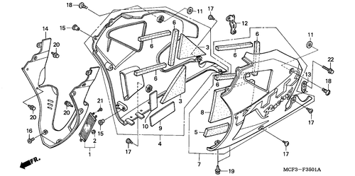  Lower Cowl (vtr1000sp2/ 3/  4/ 5/ 6)