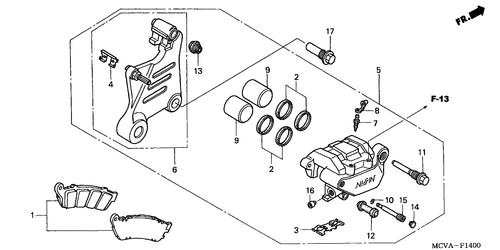  Rear Brake Caliper (vtx1800c15/ 6/ 7/ 8)