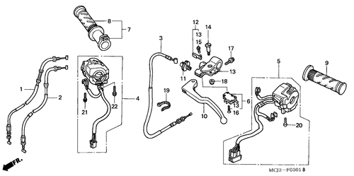  Cable/ Interruptor (cbr900rr2,3)