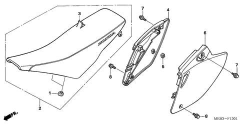  Sitz/ Seitenabdeckung (crf450r5,6,7,8)