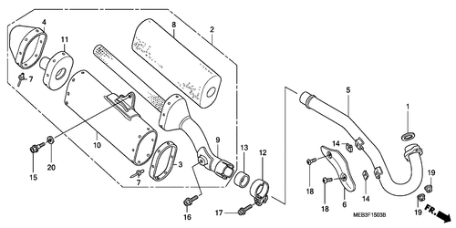  Exhaust Muffler (crf450r3-ed/ U)