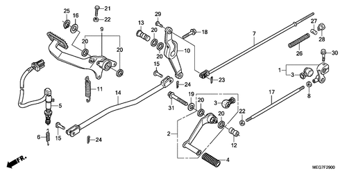  Pedal (vt750c2b/ Vt750c2s)