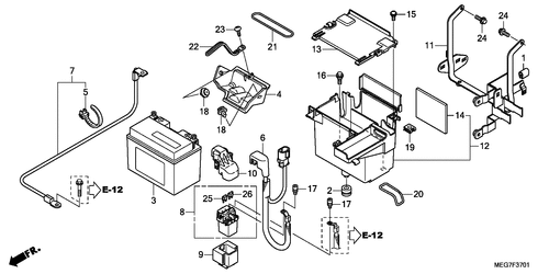  Batterie (vt750c2s/ Vt750cs)