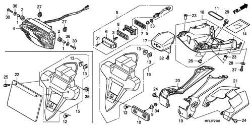  Taillight (cbr1000rra,b/ Ra A,b)