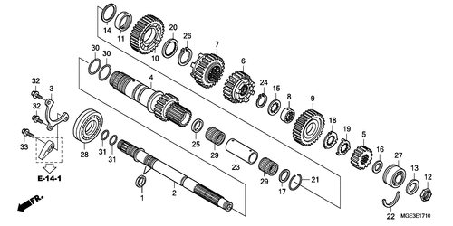  Getriebe (vfr1200fd) (hauptwelle)