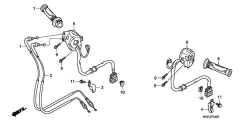  Interruptor/ Cable (vfr1200f)