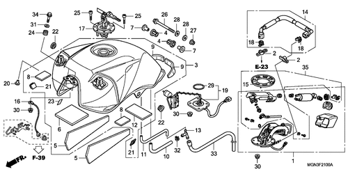 Motorrad Teile für Honda CBF-600-SA (ED [BCT]) / F-21  KRAFTSTOFFTANK/KRAFTSTOFFPUMPE(CBF600S/SA)