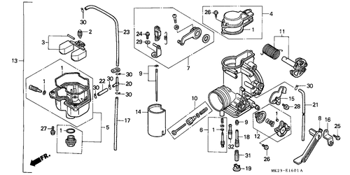  Vergaser (xr600rj/ Rk/ Rl/ Rm/ Rn)