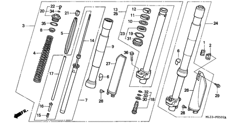  Gabel, Vorne (cr500rn/ Rp/ Rr)