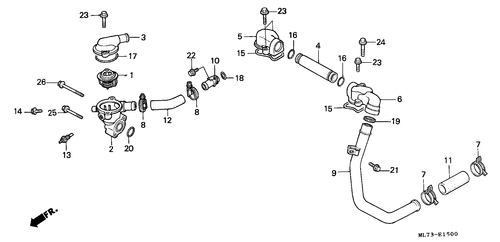  Wasserrohr/ Thermostat