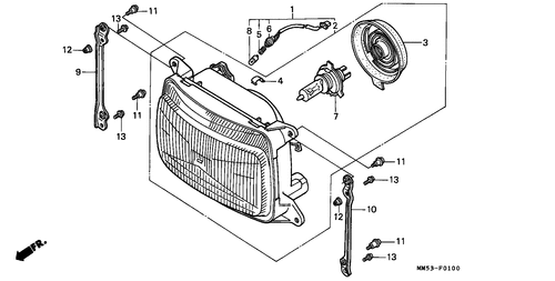  Headlight (cbr1000fh/ Fj/ Fm)