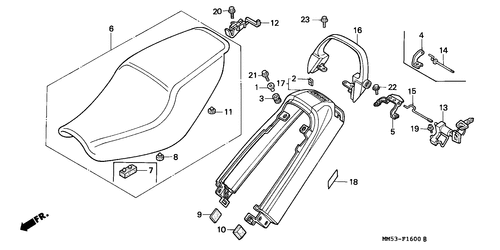  Asiento/ Capo Trasero (cbr1000fh/ Fj/ Fm)