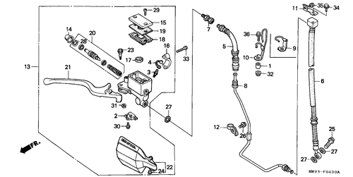  Frechts Brake Master Cylinder (xl600vh/ Vj/ Vk/ Vl)