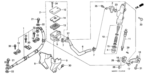  Rrechts Brake Master Cylinder (xl600vm/ Vn/ Vp/ Vr)