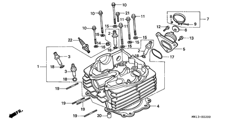 Motorrad Teile für Honda XR-600-RP (ED) / E-2 ZYLINDERKOPF