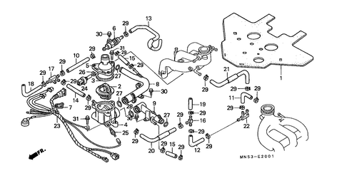  Wasserrohr/ Thermostat (gl1500l/ Am/ Sem)