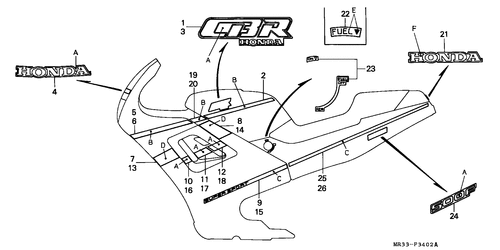  Streifen (cbr500fk/ Fl/ Fm)