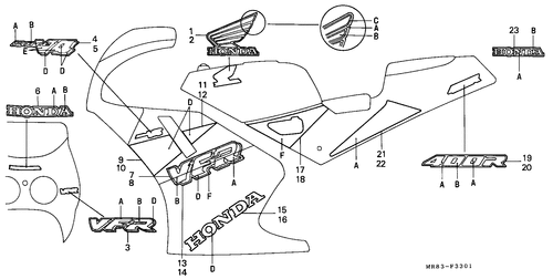  Rayure/ Marque (vfr400r3m)