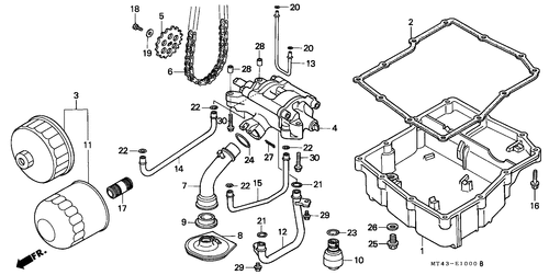 Ölfilter/Ölpumpe (vfr750fl/ Fm/ Fn/ Fp)