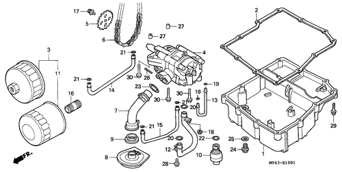 Ölfilter/Ölpumpe (vfr750fr/ Fs/ Ft/ Fv)