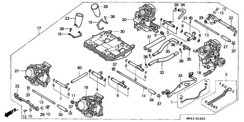  Carburatore (ass.) (vfr750fr/ Fs/ Ft/ Fv)