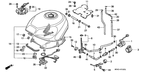  Reservoir A Carburant (vfr750fr/ Fs/ Ft/ Fv)