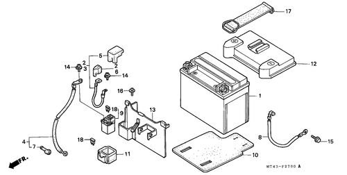  Batterie (vfr750fl/ Fm/ Fn/ Fp)