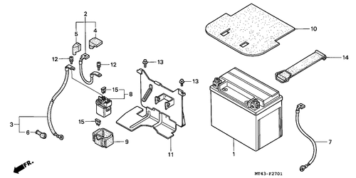  Batterie (vfr750fr/ Fs/ Ft/ Fv)